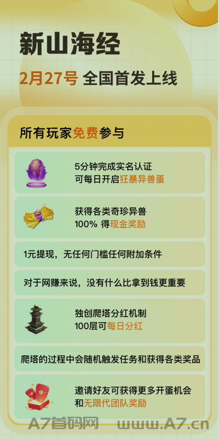 新山海经，今天中午13:00发码，白漂党福利 ！