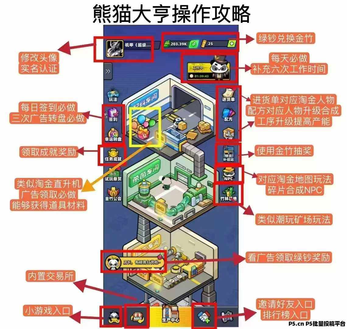 熊猫大亨：零撸高配版淘金城镇，绿钞金竹轻松变现