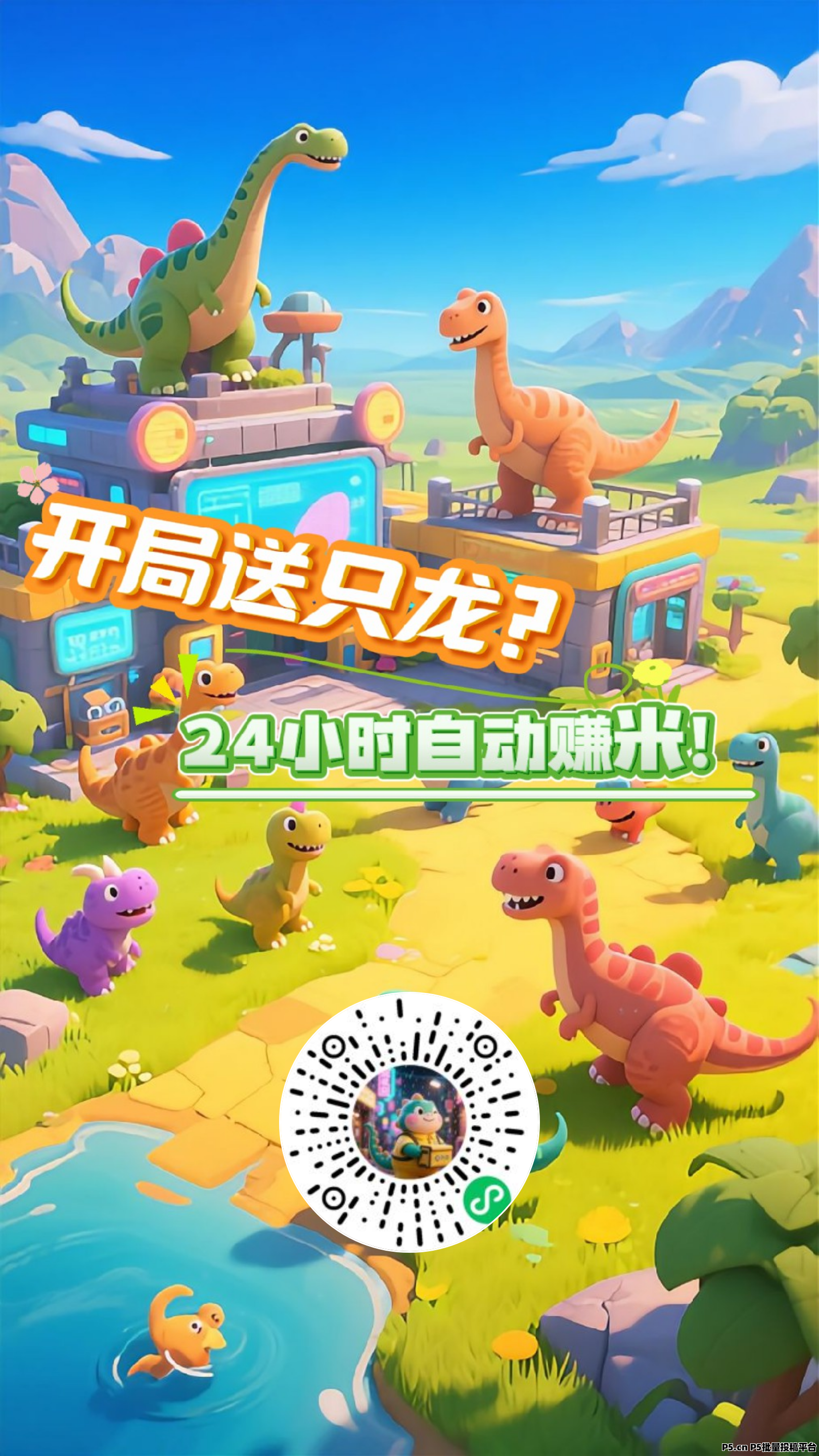 恐龙挂机，零撸，挂机产生金币领分红