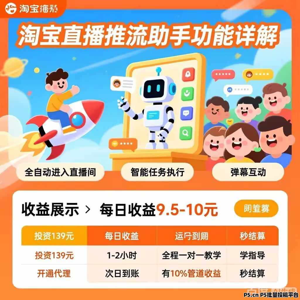 淘掌柜直播引流助手，长久绿色，省时省力
