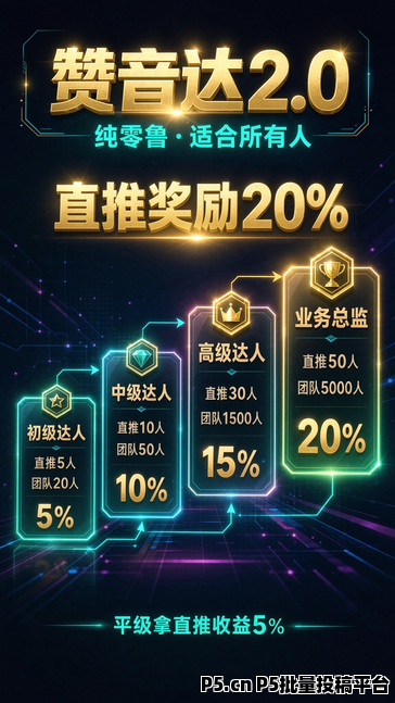 赞音达2.0，零撸广告天花板，昨天刚刚上线